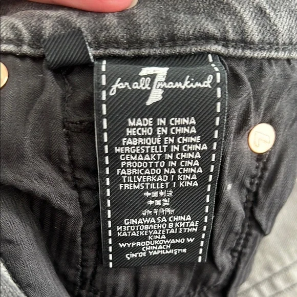 7 For All Mankind Women's Gray High Waist Ankle Skinny Jeans - Picture 5 of 8